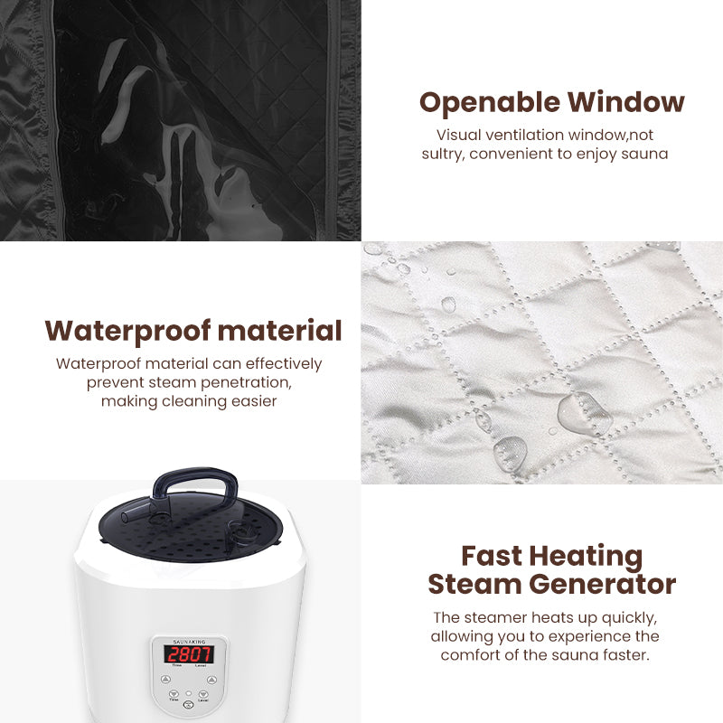 Blisspod | Portable | Personal Full Body 60 Min Rapid Steam Sauna | Pentagonal | Grey | Powerful 1600 Watts | 3.6L Stronger Steamer | 90X90X190cm