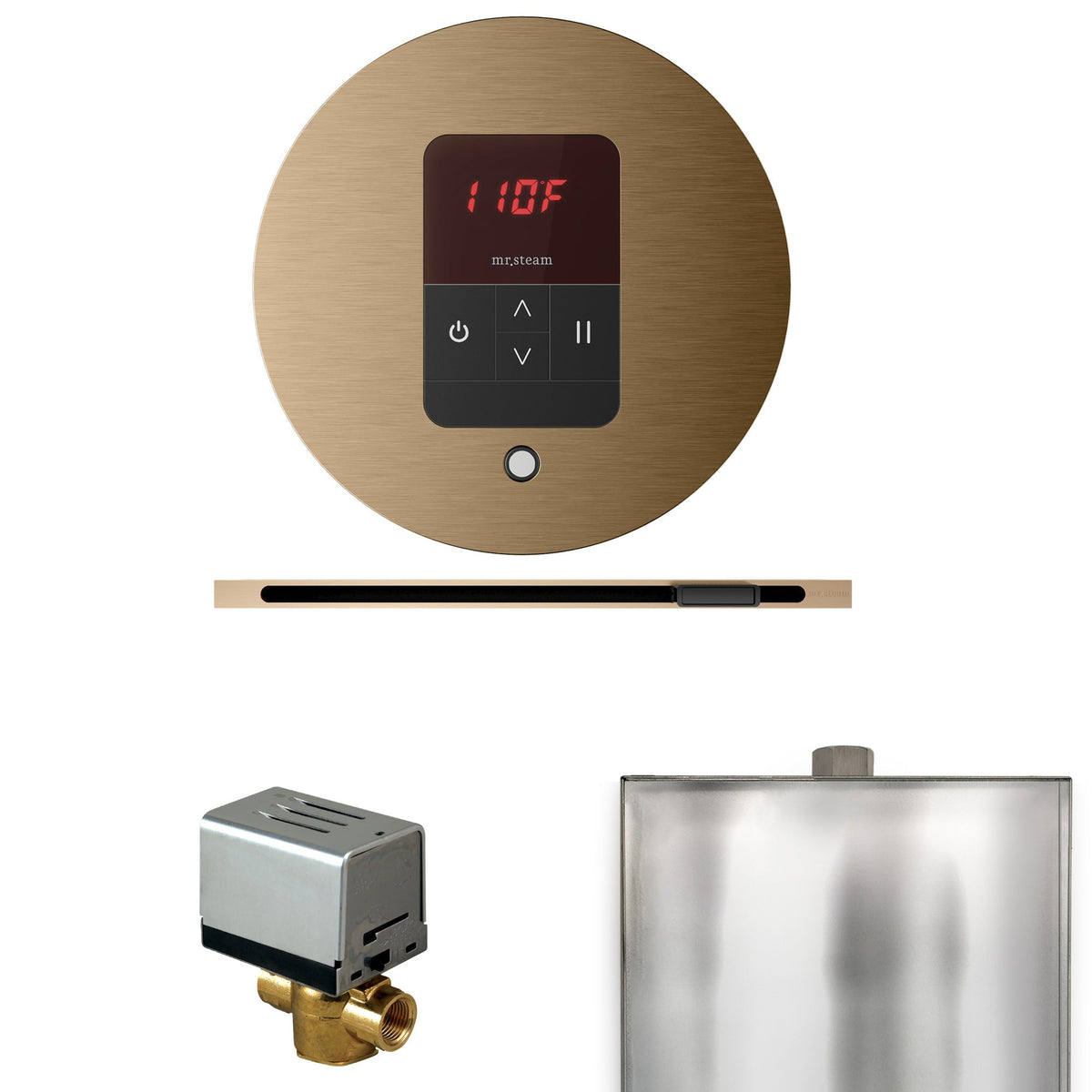 Mr. Steam Basic Butler Linear Steam Shower Control Package – iTempo Control, 16 in. Linear Steamhead, AutoFlush & Drip Pan for MS & Super Generators