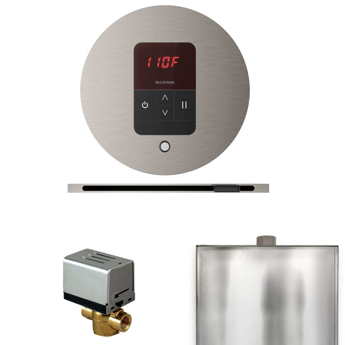 Mr. Steam Basic Butler Linear Steam Shower Control Package – iTempo Control, 16 in. Linear Steamhead, AutoFlush & Drip Pan for MS & Super Generators