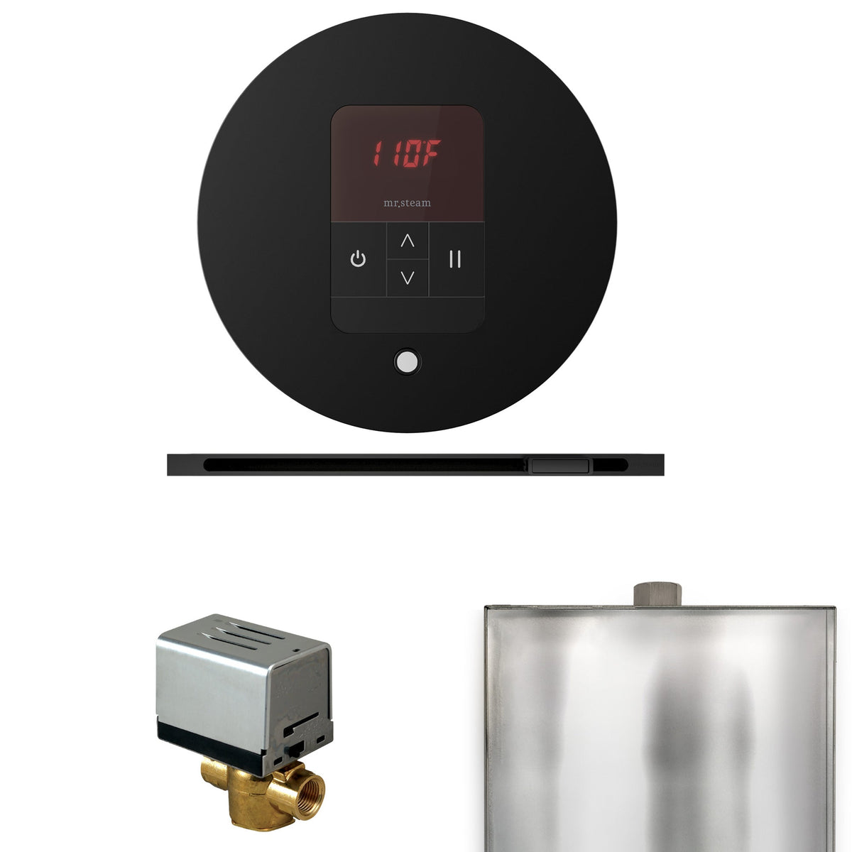 Mr. Steam Basic Butler Linear Steam Shower Control Package – iTempo Control, 16 in. Linear Steamhead, AutoFlush & Drip Pan for MS & Super Generators