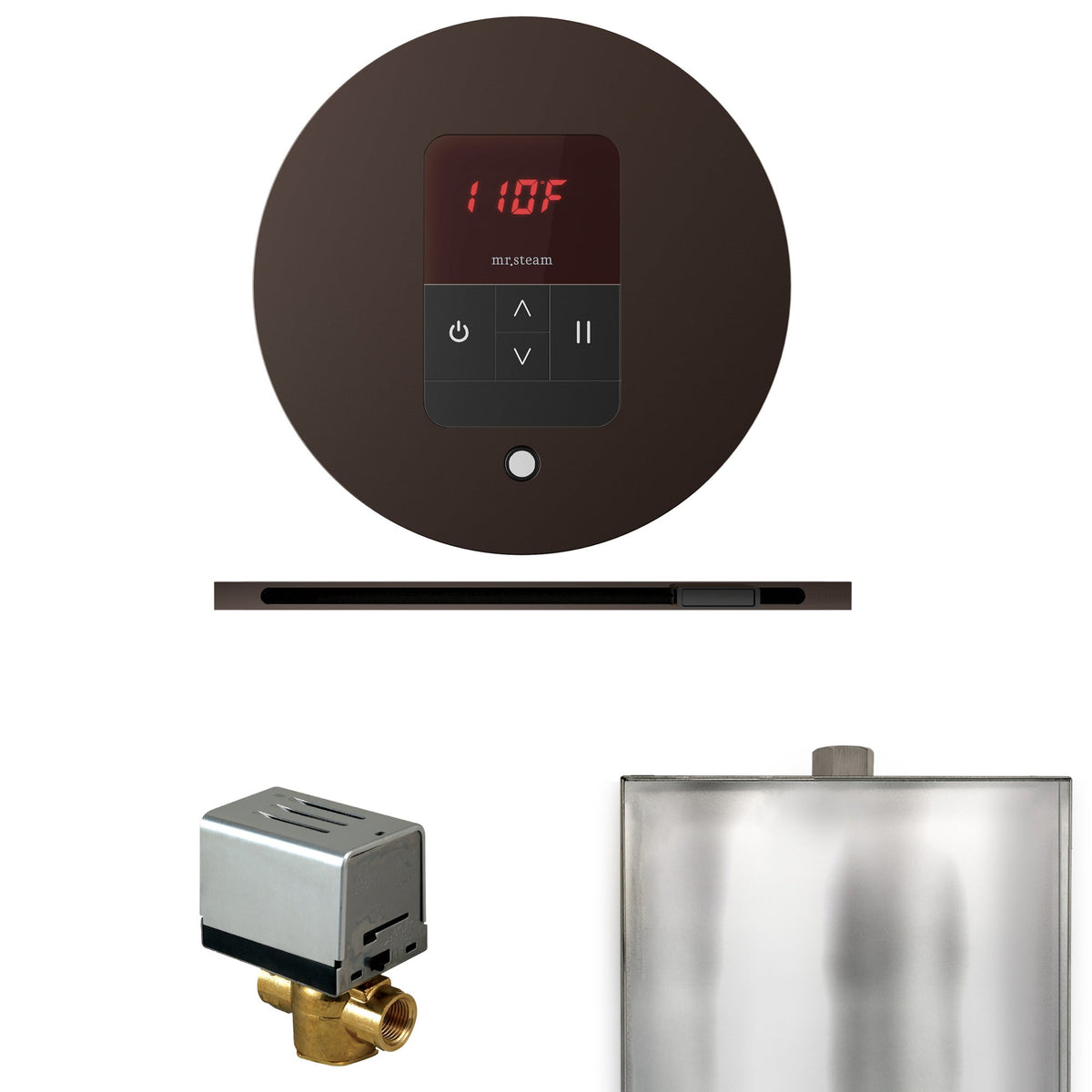 Mr. Steam Basic Butler Linear Steam Shower Control Package – iTempo Control, 16 in. Linear Steamhead, AutoFlush & Drip Pan for MS & Super Generators