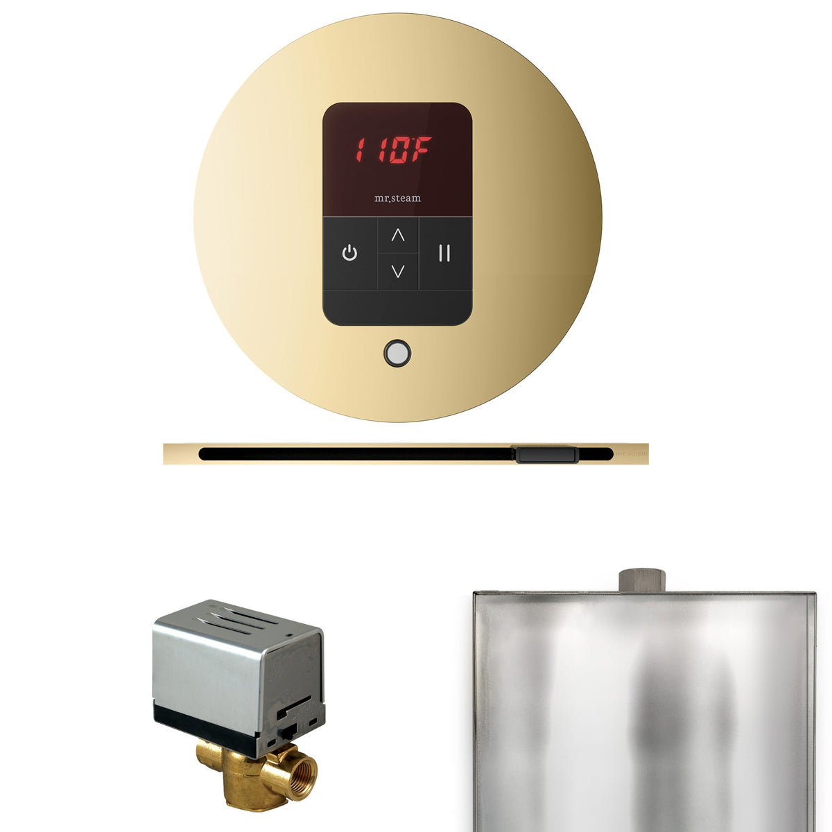 Mr. Steam Basic Butler Linear Steam Shower Control Package – iTempo Control, 16 in. Linear Steamhead, AutoFlush & Drip Pan for MS & Super Generators