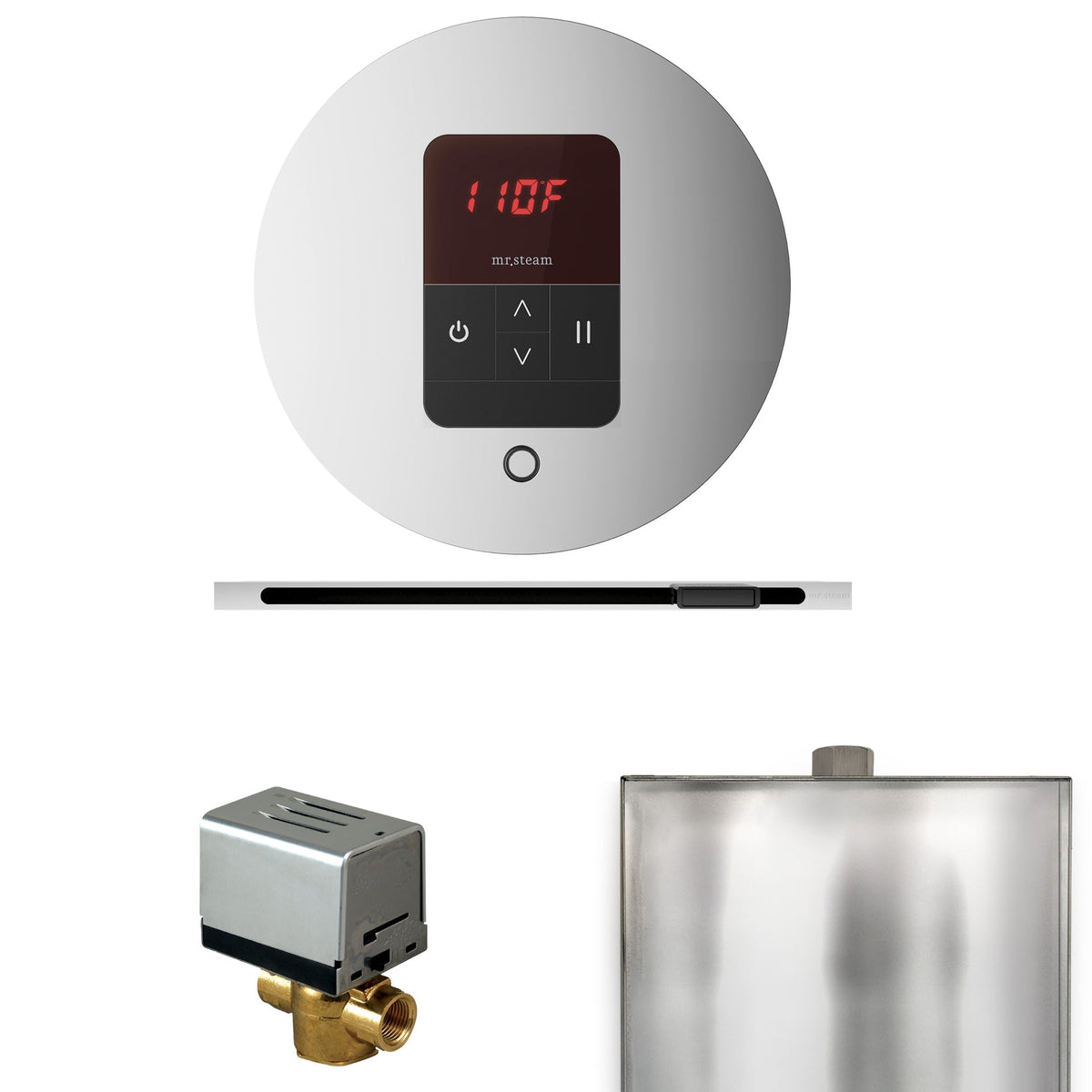 Mr. Steam Basic Butler Linear Steam Shower Control Package – iTempo Control, 16 in. Linear Steamhead, AutoFlush & Drip Pan for MS & Super Generators