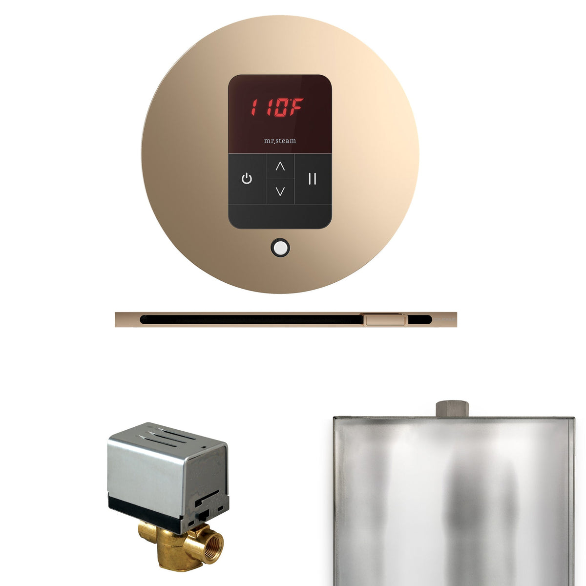 Mr. Steam Basic Butler Linear Steam Shower Control Package – iTempo Control, 16 in. Linear Steamhead, AutoFlush & Drip Pan for MS & Super Generators