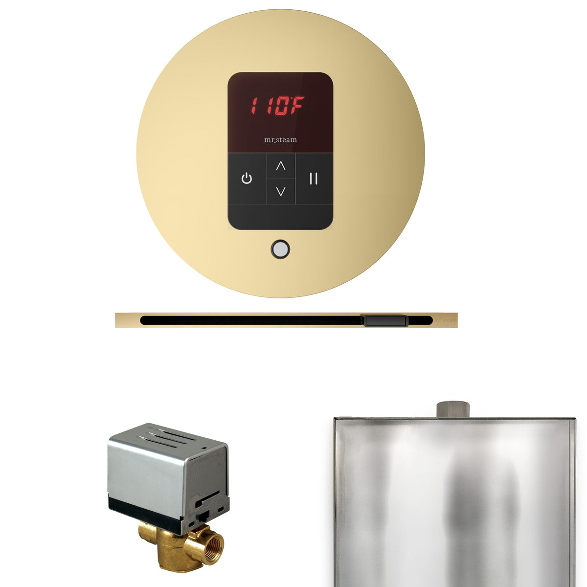 Mr. Steam Basic Butler Linear Steam Shower Control Package – iTempo Control, 16 in. Linear Steamhead, AutoFlush & Drip Pan for MS & Super Generators