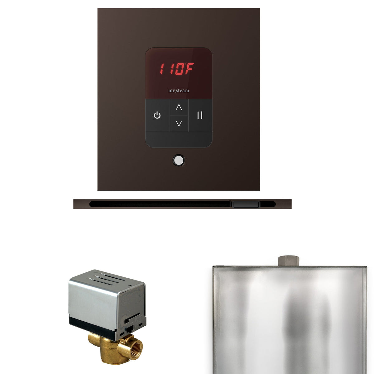 Mr. Steam Basic Butler Linear Steam Shower Control Package – iTempo Control, 16 in. Linear Steamhead, AutoFlush & Drip Pan for MS & Super Generators