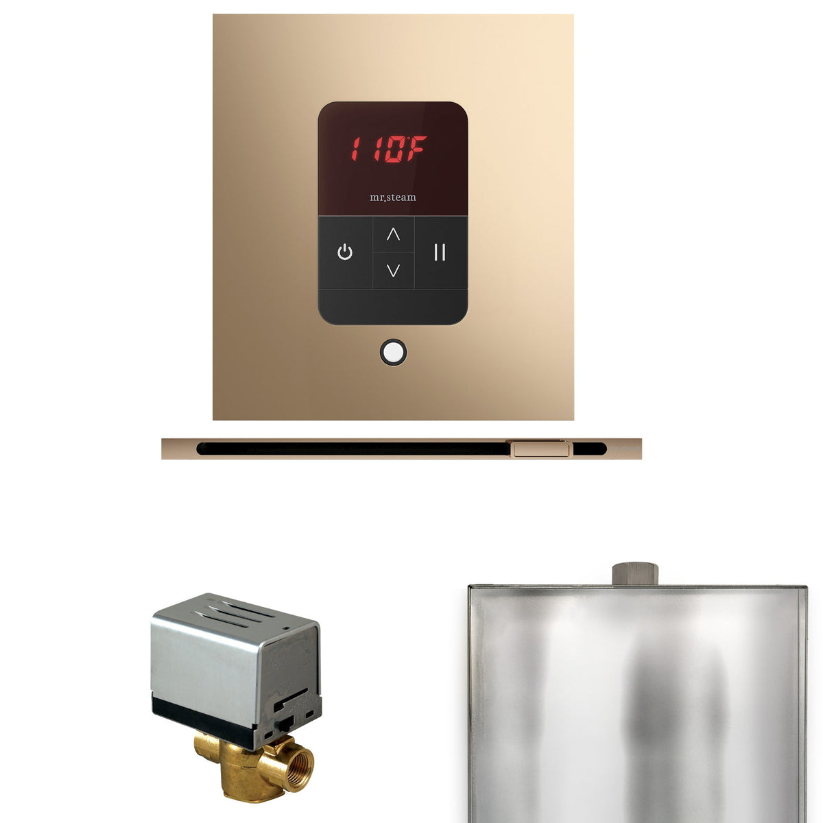Mr. Steam Basic Butler Linear Steam Shower Control Package – iTempo Control, 16 in. Linear Steamhead, AutoFlush & Drip Pan for MS & Super Generators