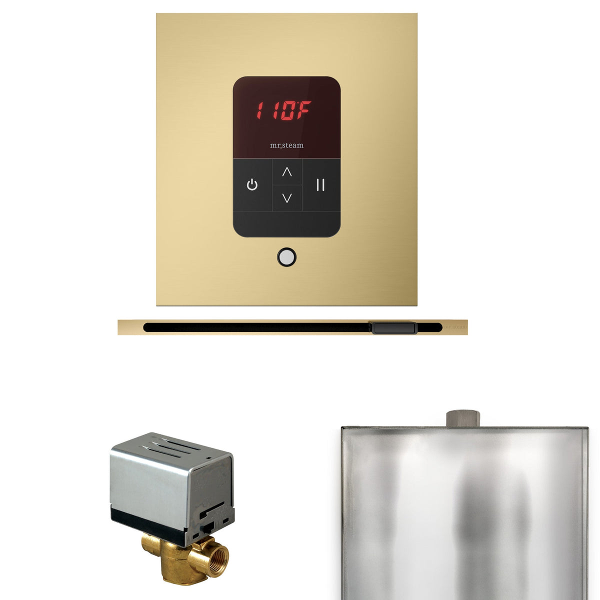 Mr. Steam Basic Butler Linear Steam Shower Control Package – iTempo Control, 16 in. Linear Steamhead, AutoFlush & Drip Pan for MS & Super Generators