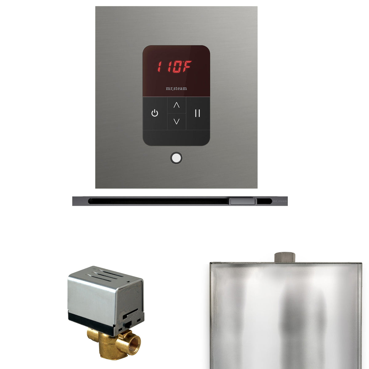 Mr. Steam Basic Butler Linear Steam Shower Control Package – iTempo Control, 16 in. Linear Steamhead, AutoFlush & Drip Pan for MS & Super Generators