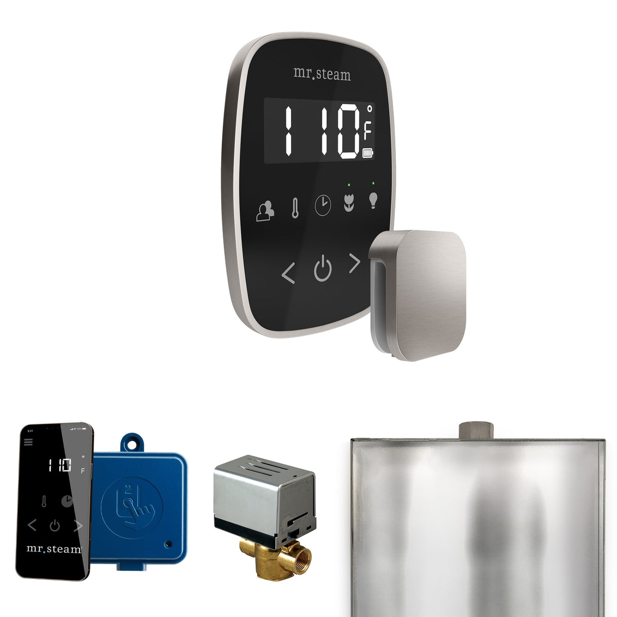 Mr. Steam ButlerFlex Steam Shower Control Package – Wireless TempoFlex Control, Aroma Steamhead, AutoFlush & SteamLinx for MS & Super Generators