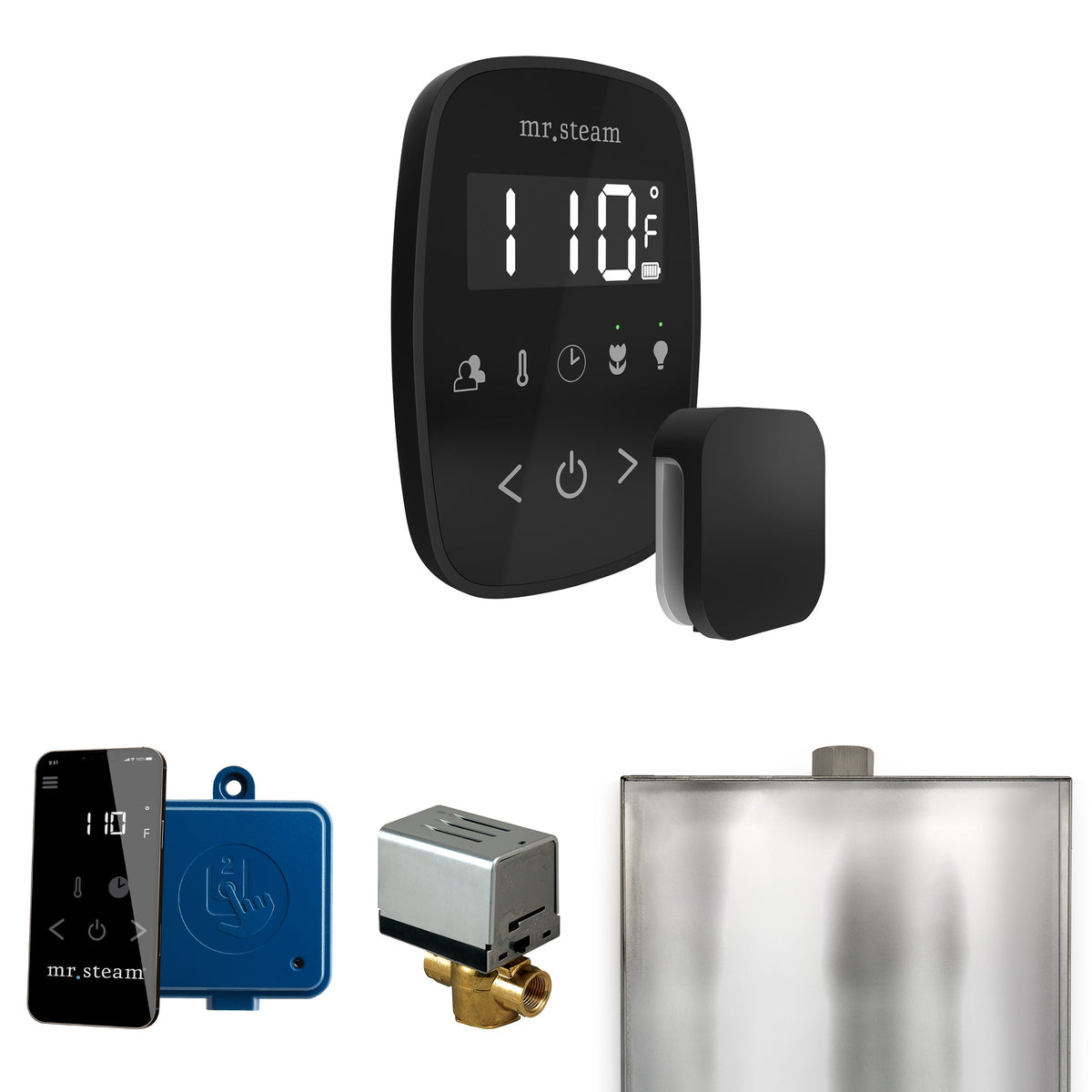 Mr. Steam ButlerFlex Steam Shower Control Package – Wireless TempoFlex Control, Aroma Steamhead, AutoFlush & SteamLinx for MS & Super Generators