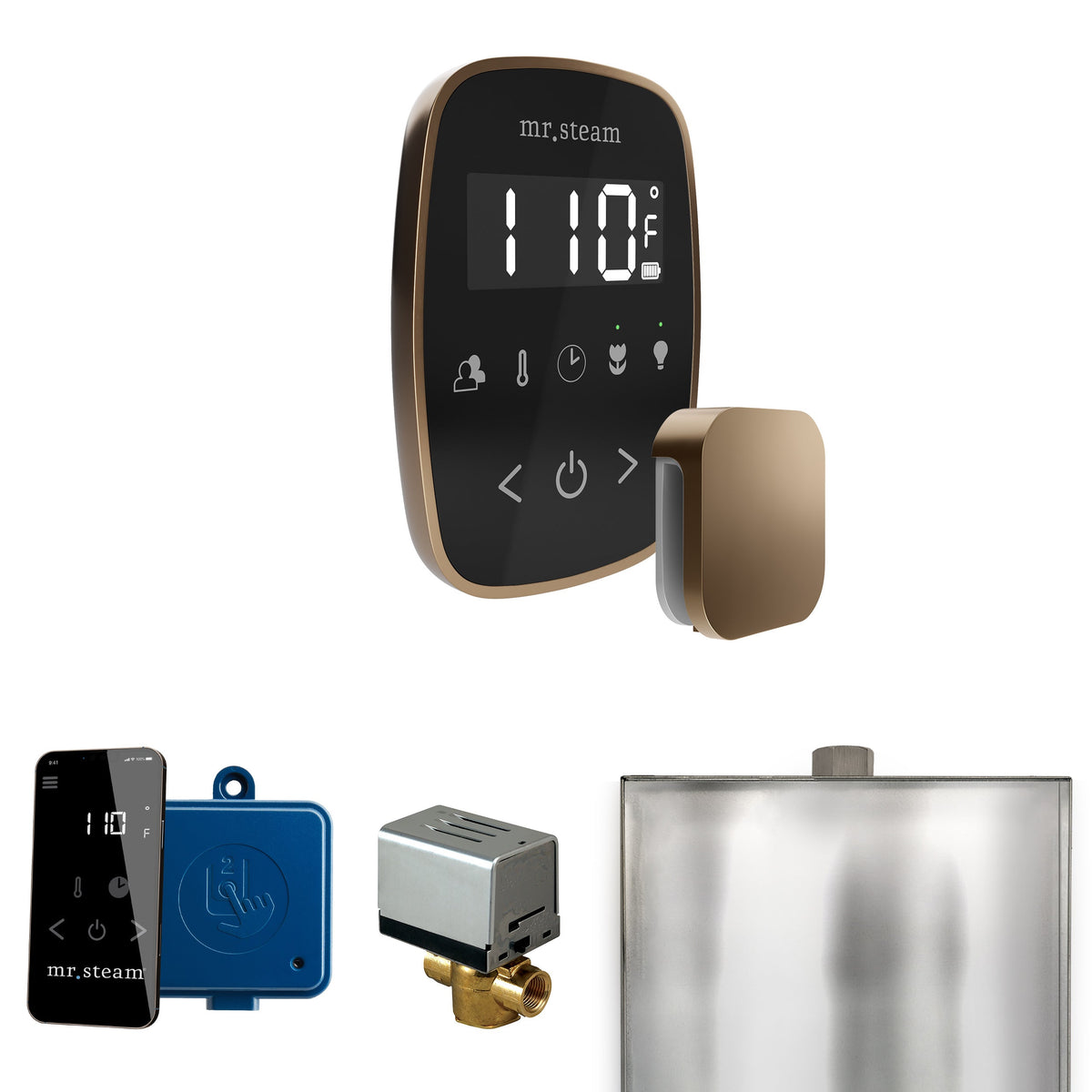 Mr. Steam ButlerFlex Steam Shower Control Package – Wireless TempoFlex Control, Aroma Steamhead, AutoFlush & SteamLinx for MS & Super Generators