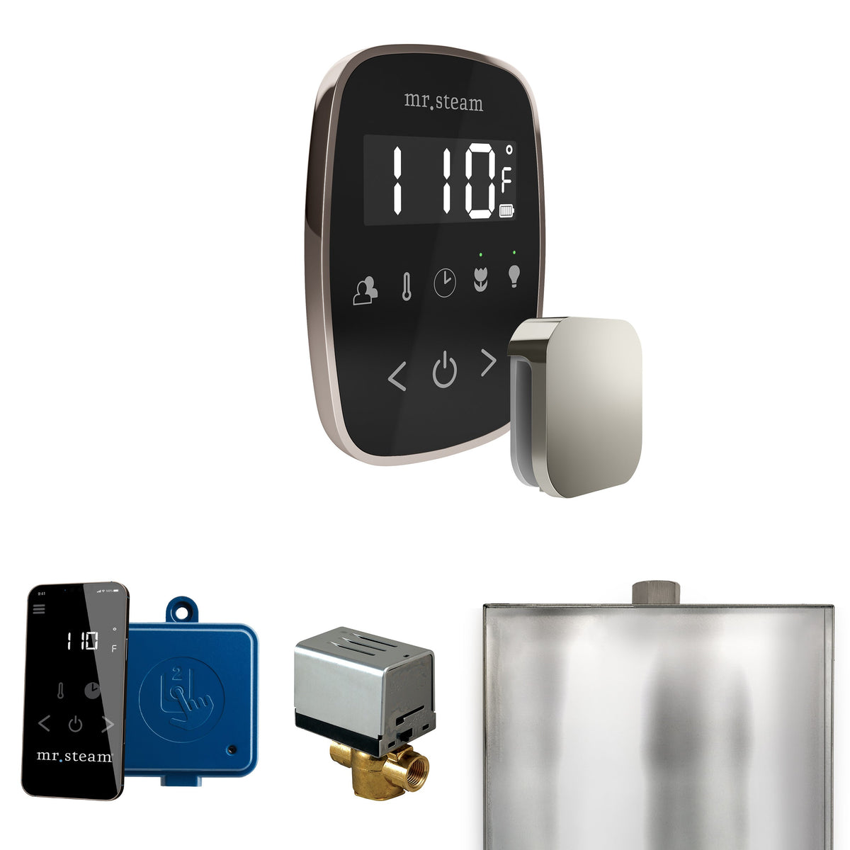 Mr. Steam ButlerFlex Steam Shower Control Package – Wireless TempoFlex Control, Aroma Steamhead, AutoFlush & SteamLinx for MS & Super Generators