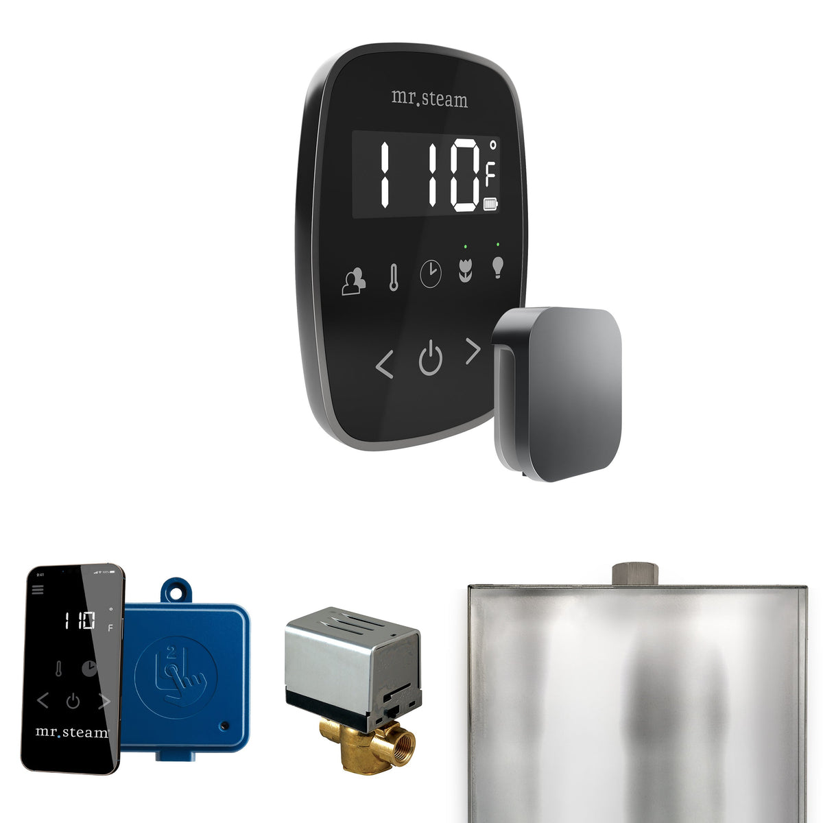 Mr. Steam ButlerFlex Steam Shower Control Package – Wireless TempoFlex Control, Aroma Steamhead, AutoFlush & SteamLinx for MS & Super Generators