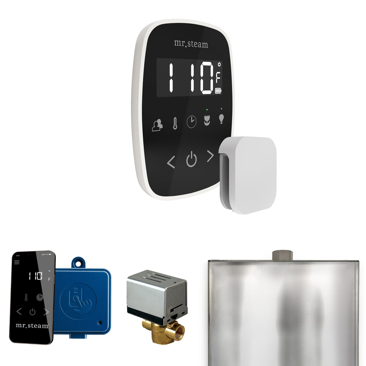 Mr. Steam ButlerFlex Steam Shower Control Package – Wireless TempoFlex Control, Aroma Steamhead, AutoFlush & SteamLinx for MS & Super Generators