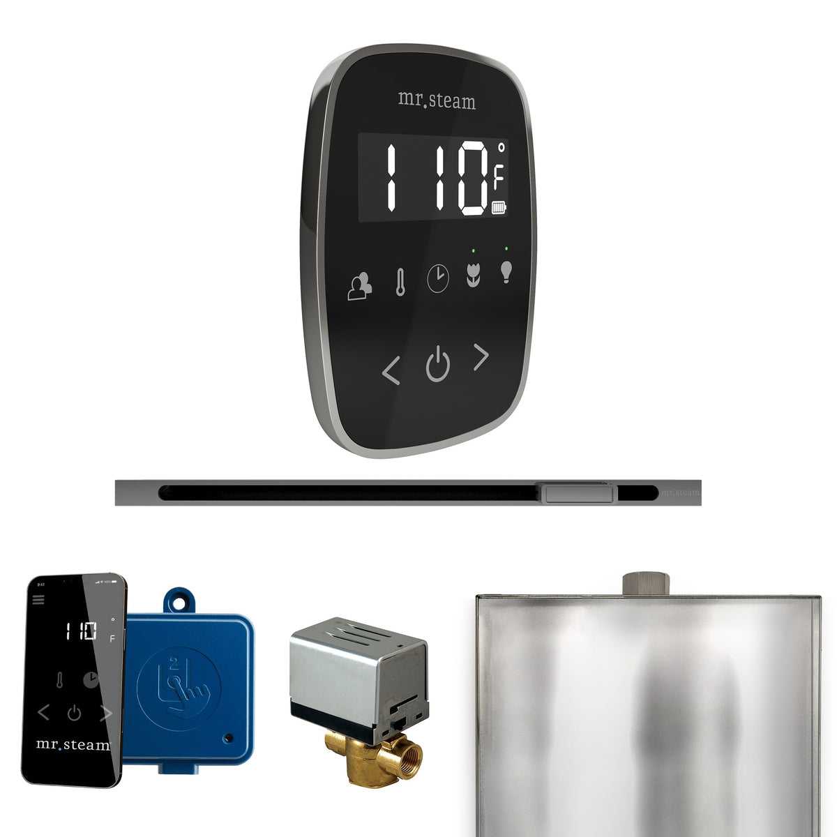 Mr. Steam ButlerFlex Linear Steam Shower Control Package – Wireless TempoFlex Control, Linear Steamhead & AutoFlush for MS & Super Generators