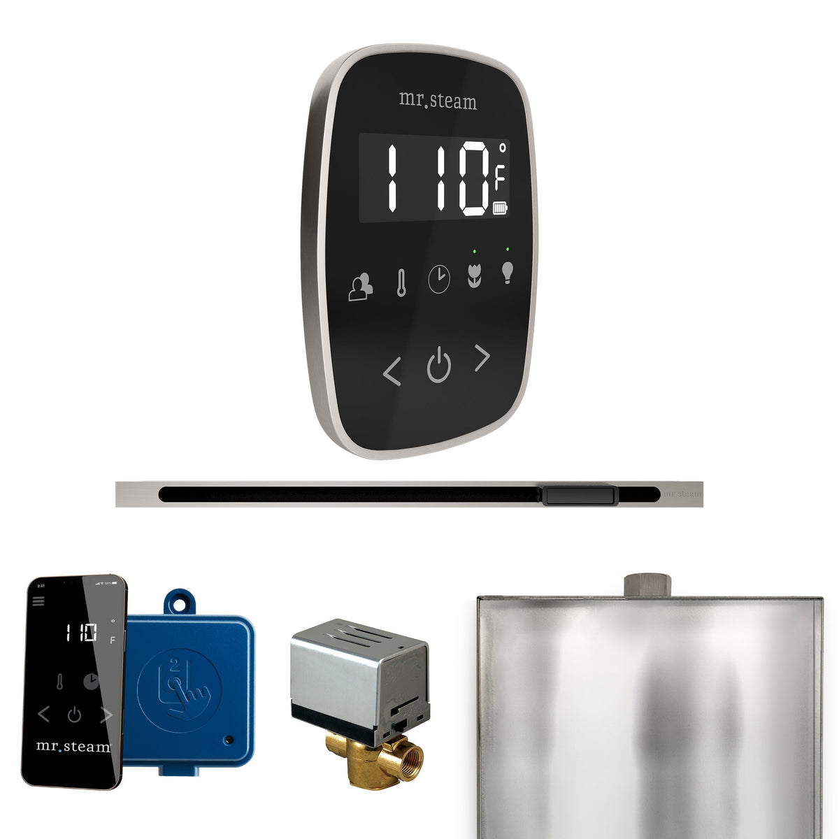 Mr. Steam ButlerFlex Linear Steam Shower Control Package – Wireless TempoFlex Control, Linear Steamhead & AutoFlush for MS & Super Generators