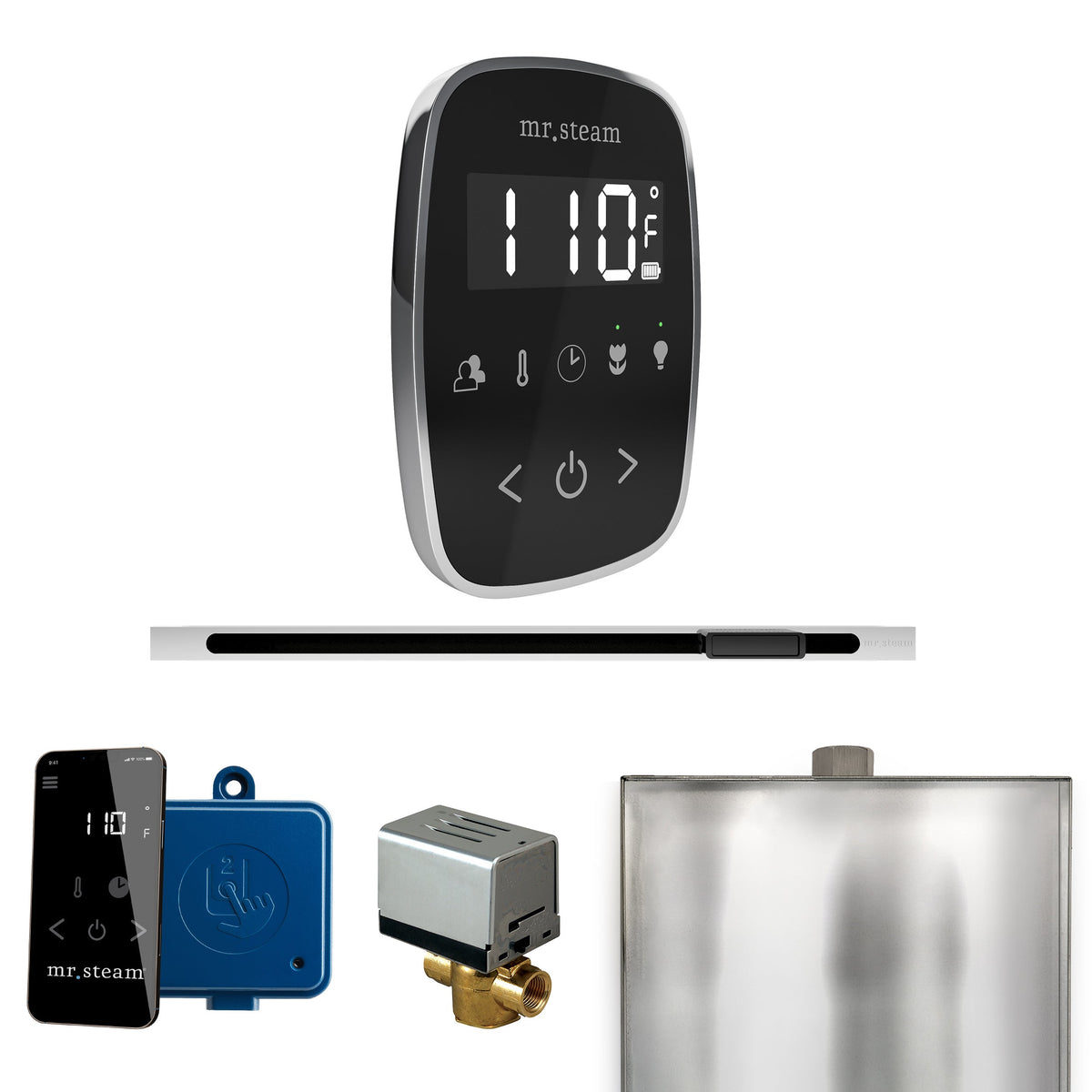 Mr. Steam ButlerFlex Linear Steam Shower Control Package – Wireless TempoFlex Control, Linear Steamhead & AutoFlush for MS & Super Generators