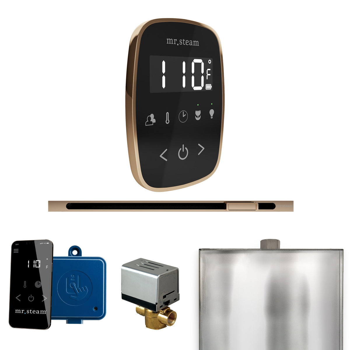 Mr. Steam ButlerFlex Linear Steam Shower Control Package – Wireless TempoFlex Control, Linear Steamhead & AutoFlush for MS & Super Generators