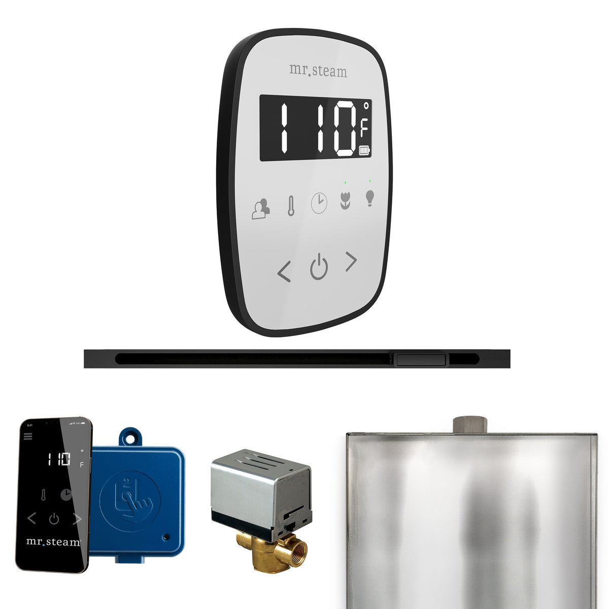 Mr. Steam ButlerFlex Linear Steam Shower Control Package – Wireless TempoFlex Control, Linear Steamhead & AutoFlush for MS & Super Generators