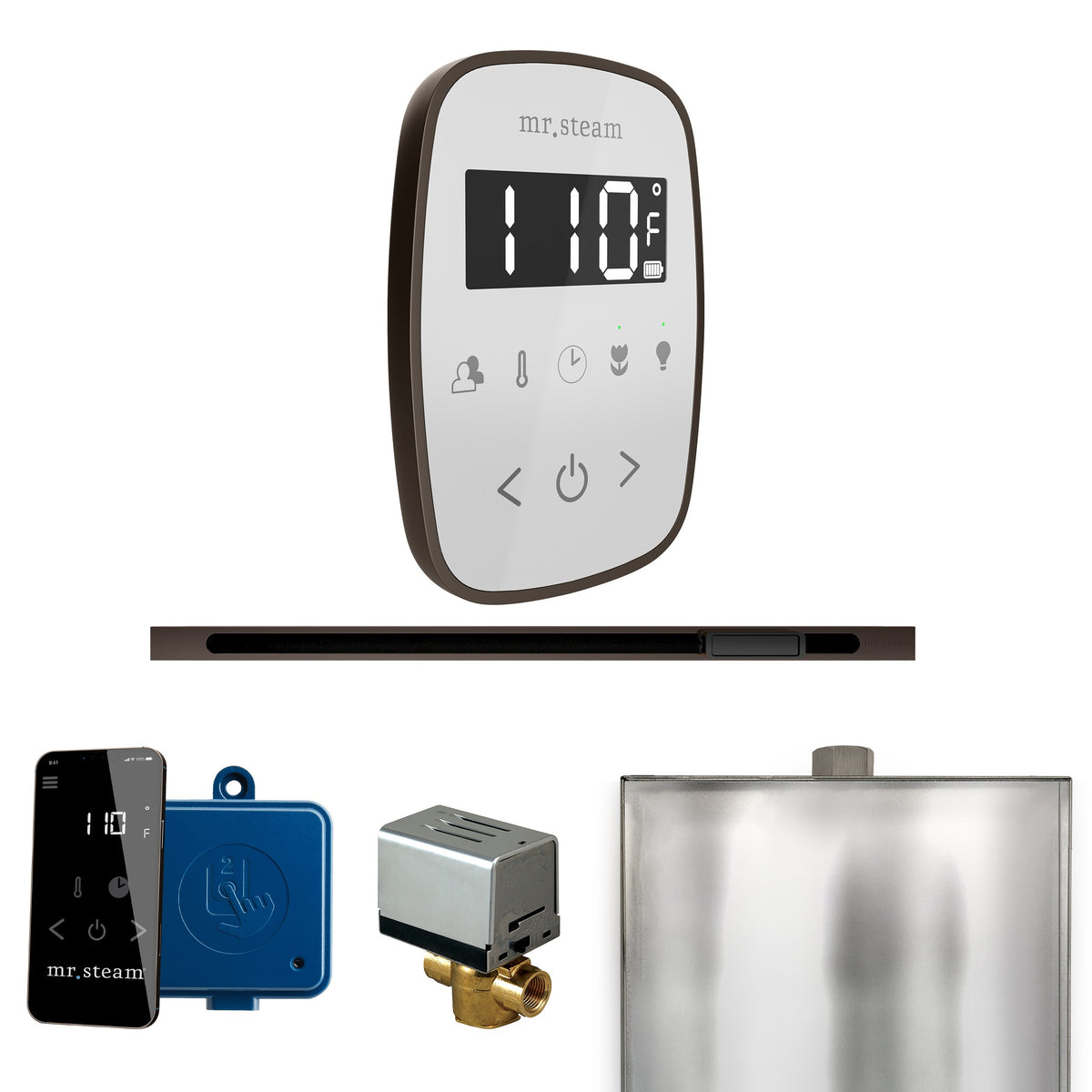 Mr. Steam ButlerFlex Linear Steam Shower Control Package – Wireless TempoFlex Control, Linear Steamhead & AutoFlush for MS & Super Generators