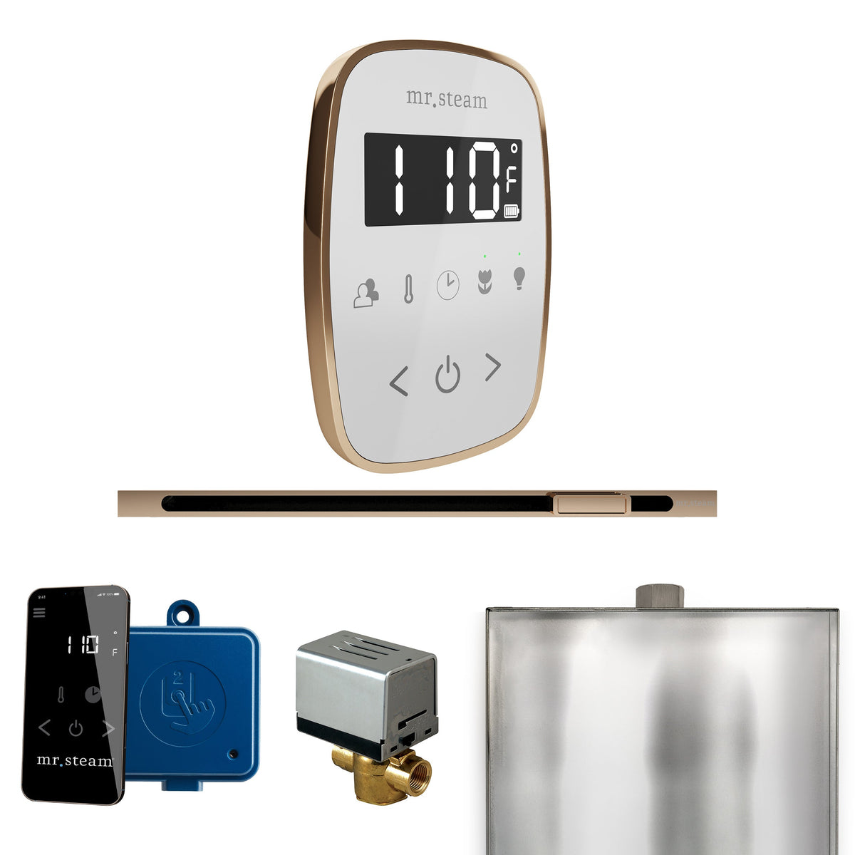 Mr. Steam ButlerFlex Linear Steam Shower Control Package – Wireless TempoFlex Control, Linear Steamhead & AutoFlush for MS & Super Generators