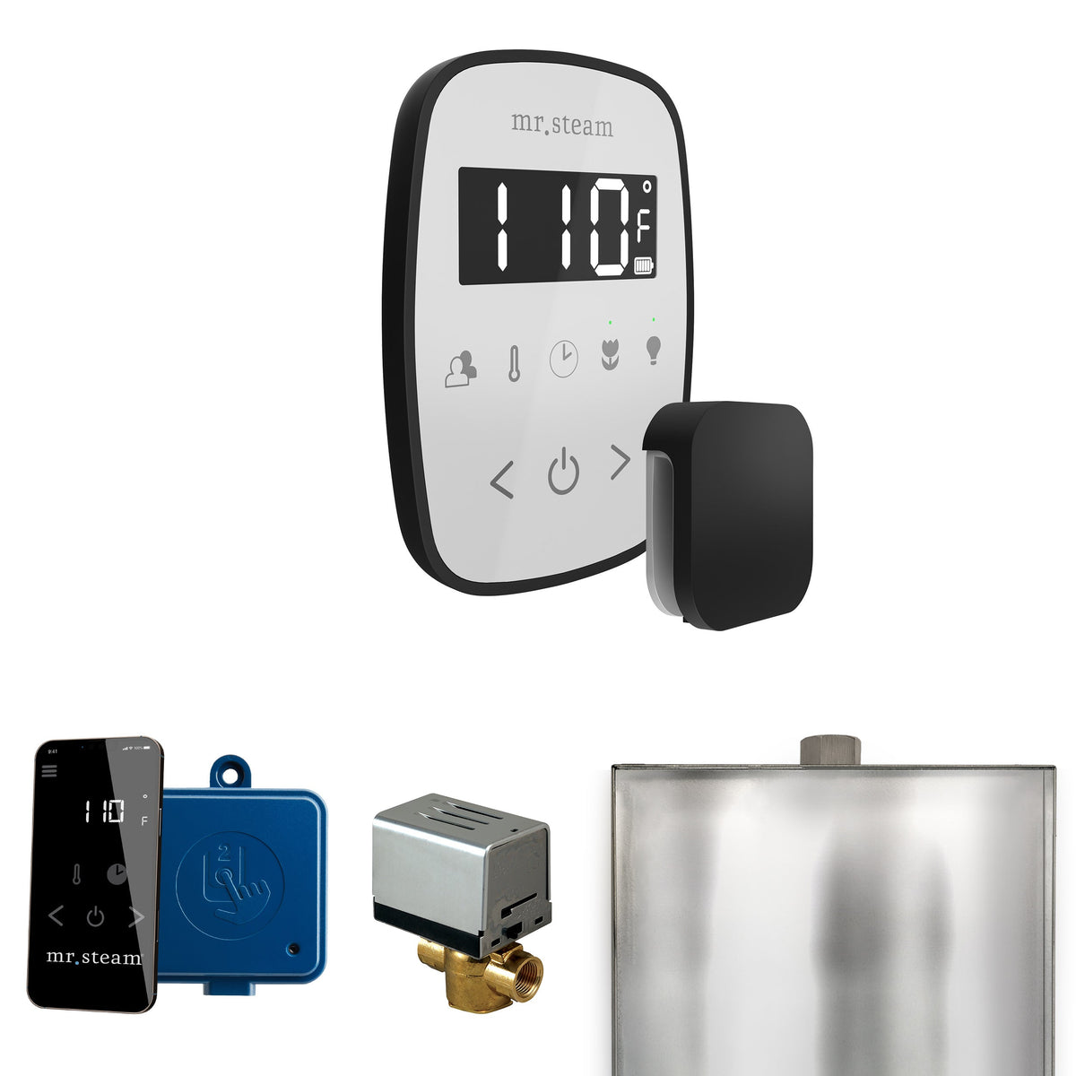 Mr. Steam ButlerFlex Steam Shower Control Package – Wireless TempoFlex Control, Aroma Steamhead, AutoFlush & SteamLinx for MS & Super Generators