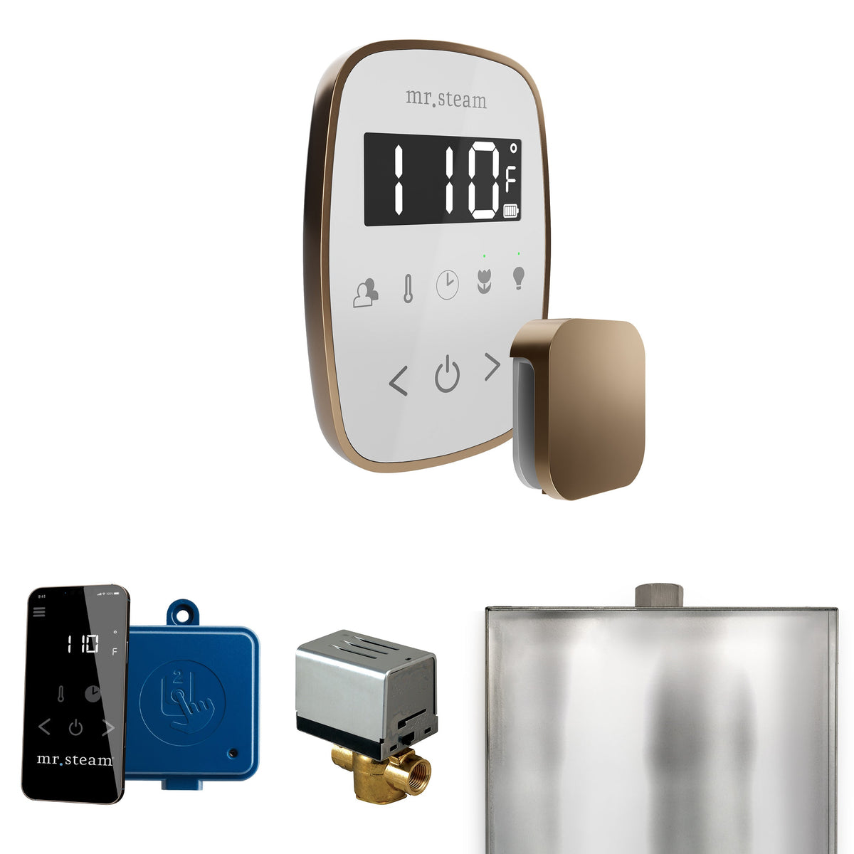 Mr. Steam ButlerFlex Steam Shower Control Package – Wireless TempoFlex Control, Aroma Steamhead, AutoFlush & SteamLinx for MS & Super Generators