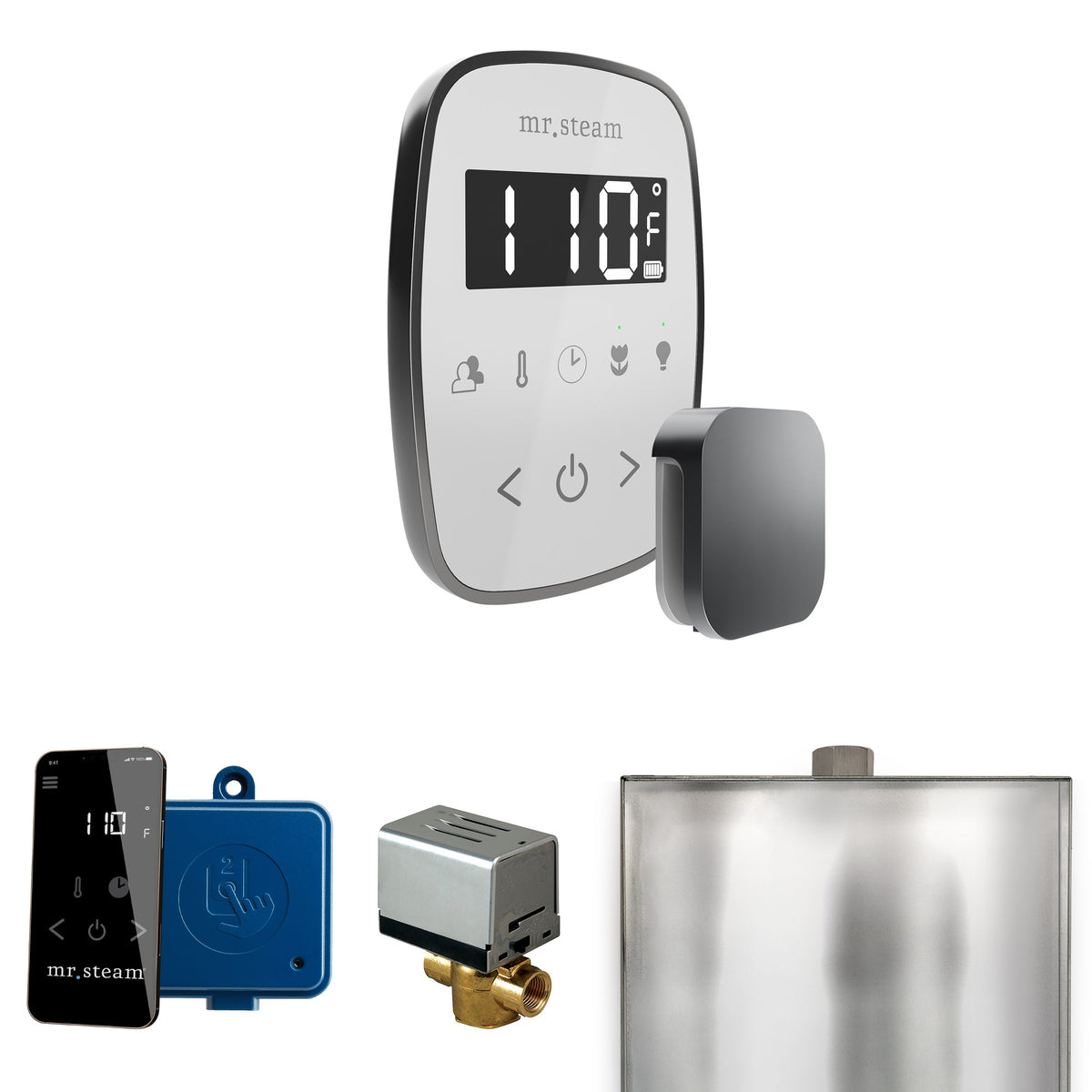Mr. Steam ButlerFlex Steam Shower Control Package – Wireless TempoFlex Control, Aroma Steamhead, AutoFlush & SteamLinx for MS & Super Generators
