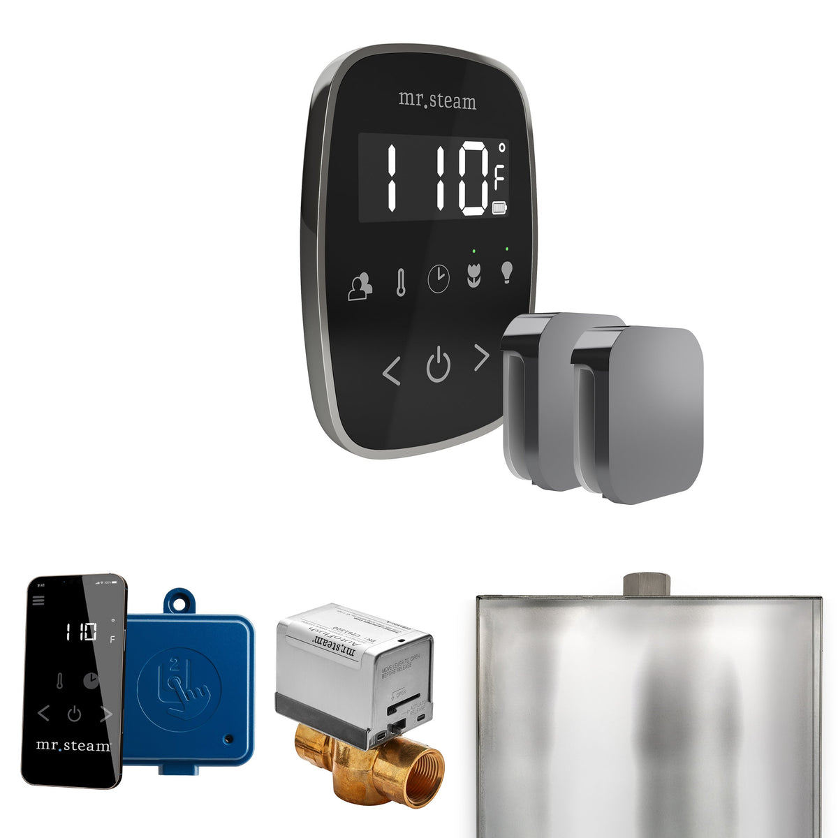 Mr. Steam ButlerFlex Max Steam Shower Control Package – Wireless TempoFlex Control, Aroma Steamhead, Max AutoFlush & SteamLinx for Max Generators