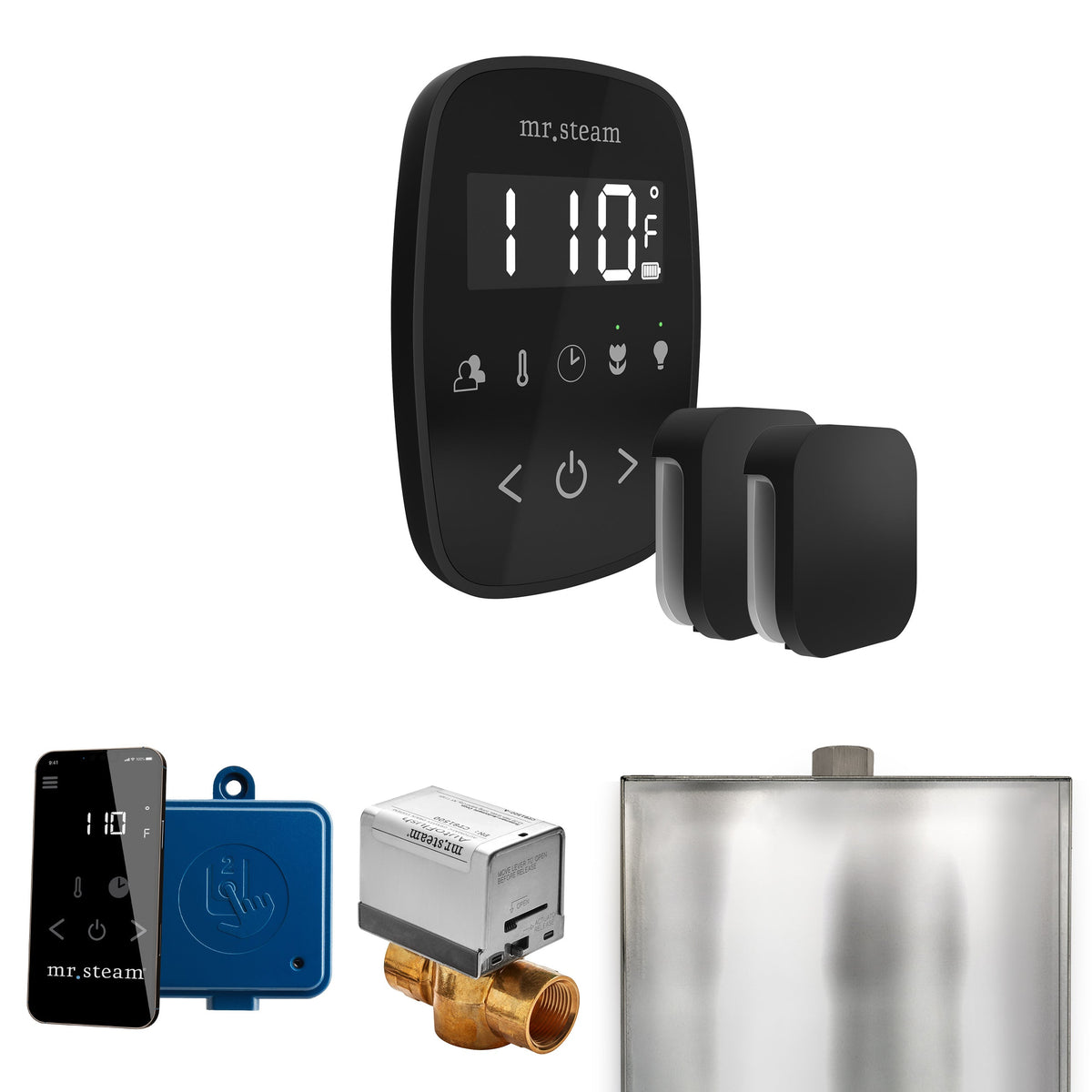 Mr. Steam ButlerFlex Max Steam Shower Control Package – Wireless TempoFlex Control, Aroma Steamhead, Max AutoFlush & SteamLinx for Max Generators