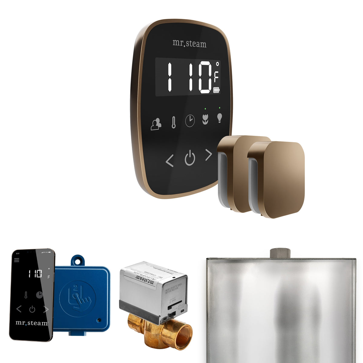 Mr. Steam ButlerFlex Max Steam Shower Control Package – Wireless TempoFlex Control, Aroma Steamhead, Max AutoFlush & SteamLinx for Max Generators
