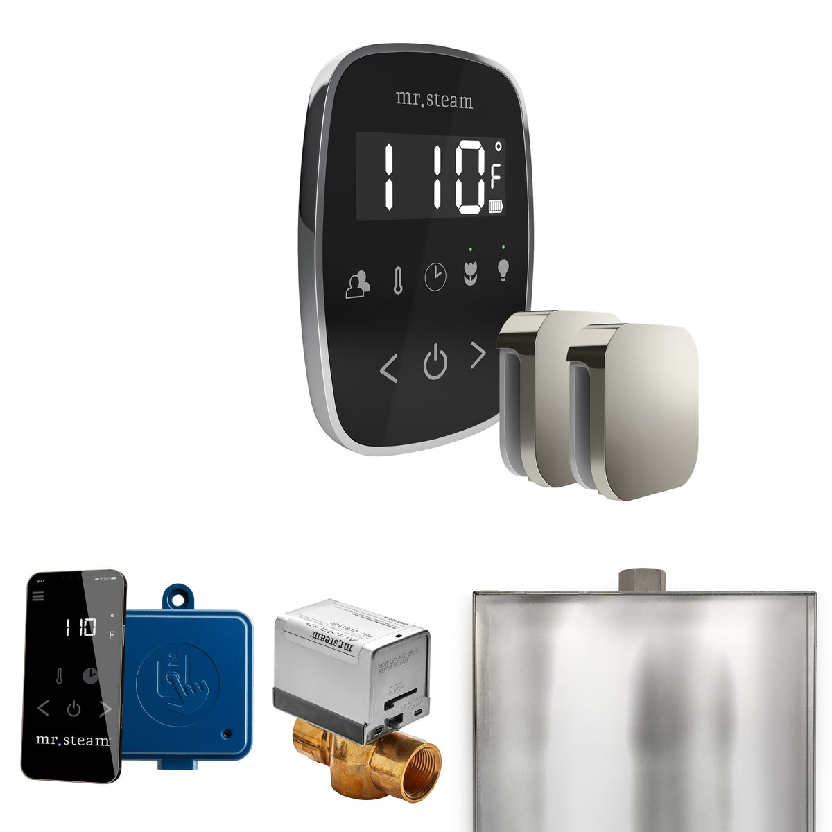 Mr. Steam ButlerFlex Max Steam Shower Control Package – Wireless TempoFlex Control, Aroma Steamhead, Max AutoFlush & SteamLinx for Max Generators