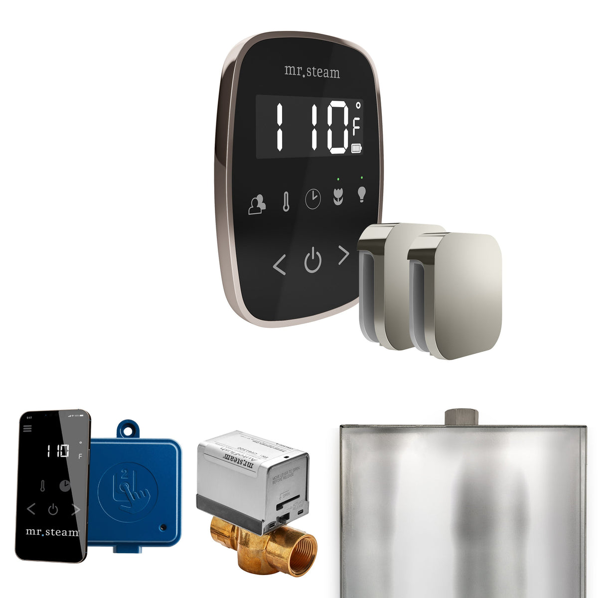 Mr. Steam ButlerFlex Max Steam Shower Control Package – Wireless TempoFlex Control, Aroma Steamhead, Max AutoFlush & SteamLinx for Max Generators