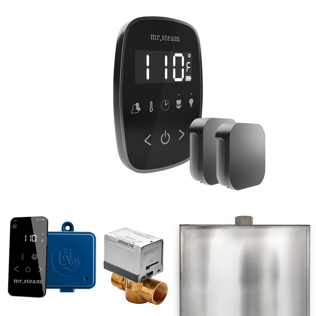 Mr. Steam ButlerFlex Max Steam Shower Control Package – Wireless TempoFlex Control, Aroma Steamhead, Max AutoFlush & SteamLinx for Max Generators