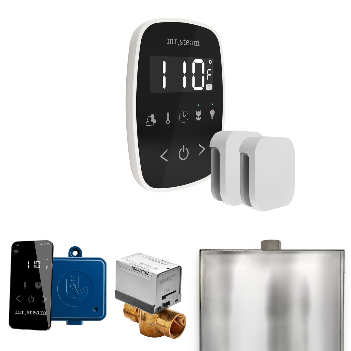 Mr. Steam ButlerFlex Max Steam Shower Control Package – Wireless TempoFlex Control, Aroma Steamhead, Max AutoFlush & SteamLinx for Max Generators