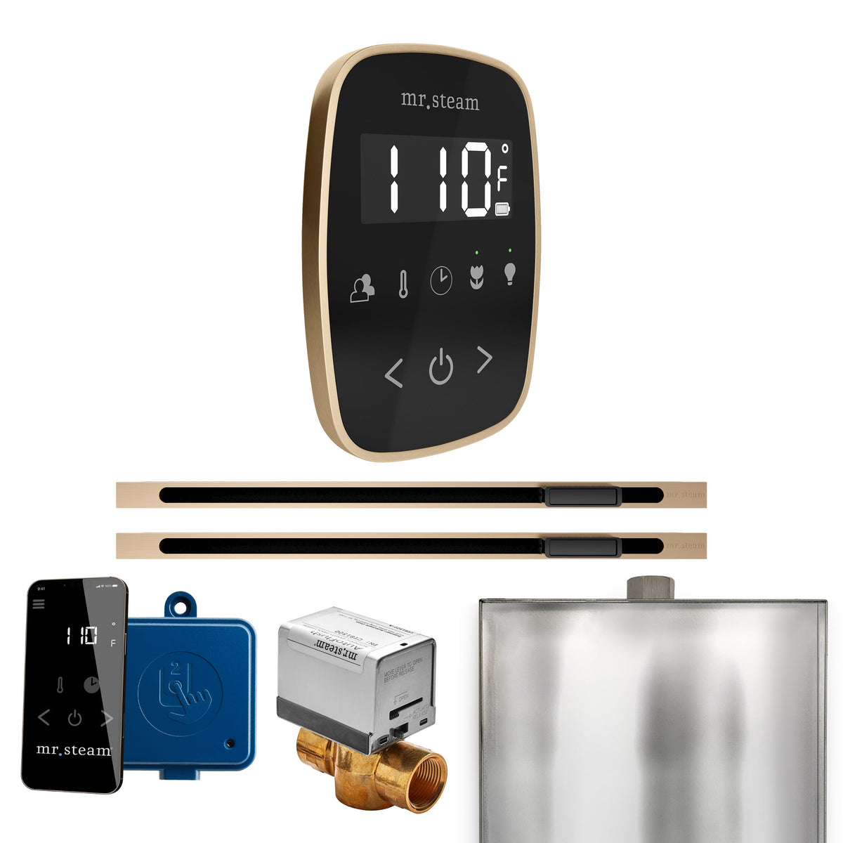 Mr. Steam ButlerFlex Max Linear Steam Shower Control Package – Wireless TempoFlex Control, 16 in. Linear Steamhead & Max AutoFlush for Max Generators