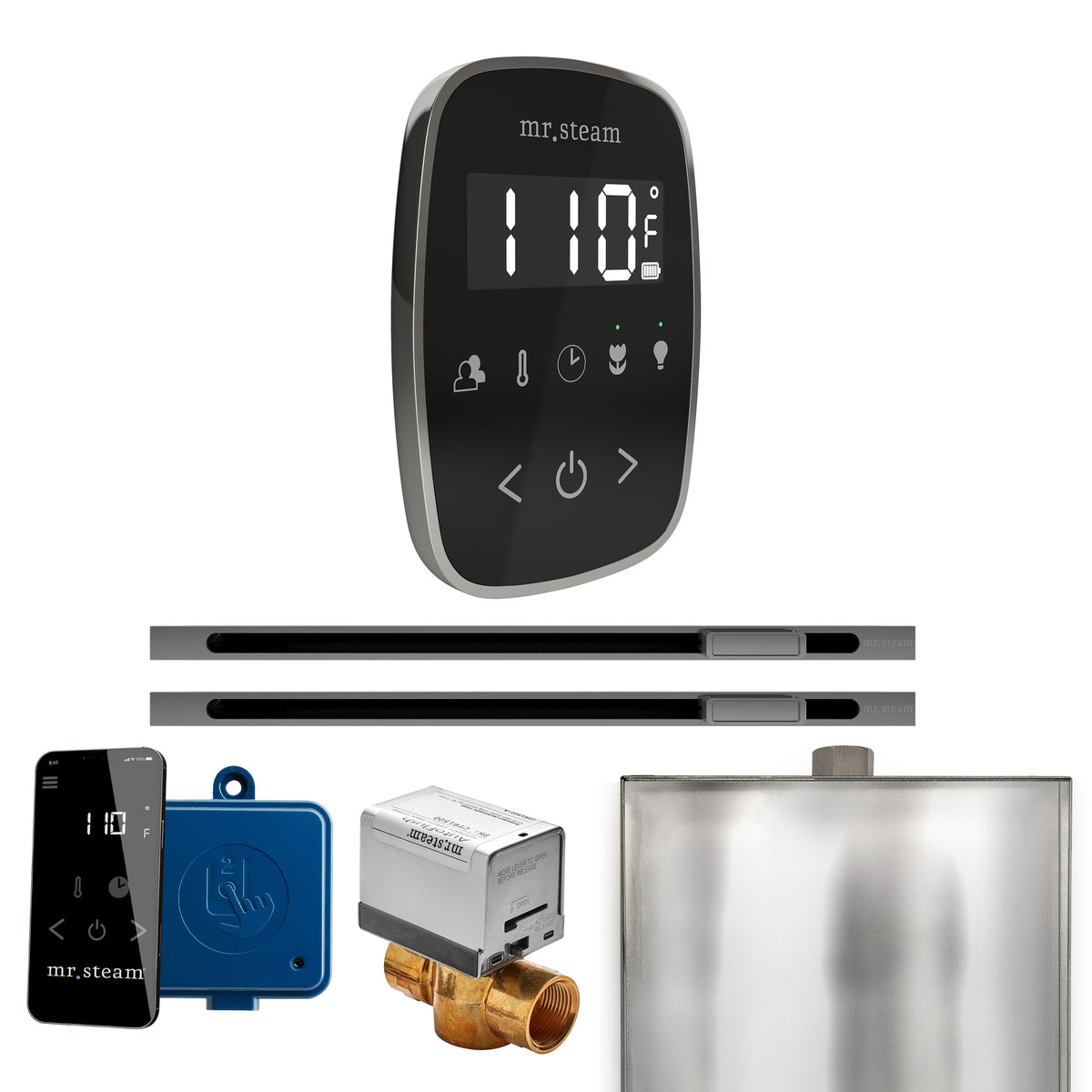 Mr. Steam ButlerFlex Max Linear Steam Shower Control Package – Wireless TempoFlex Control, 16 in. Linear Steamhead & Max AutoFlush for Max Generators