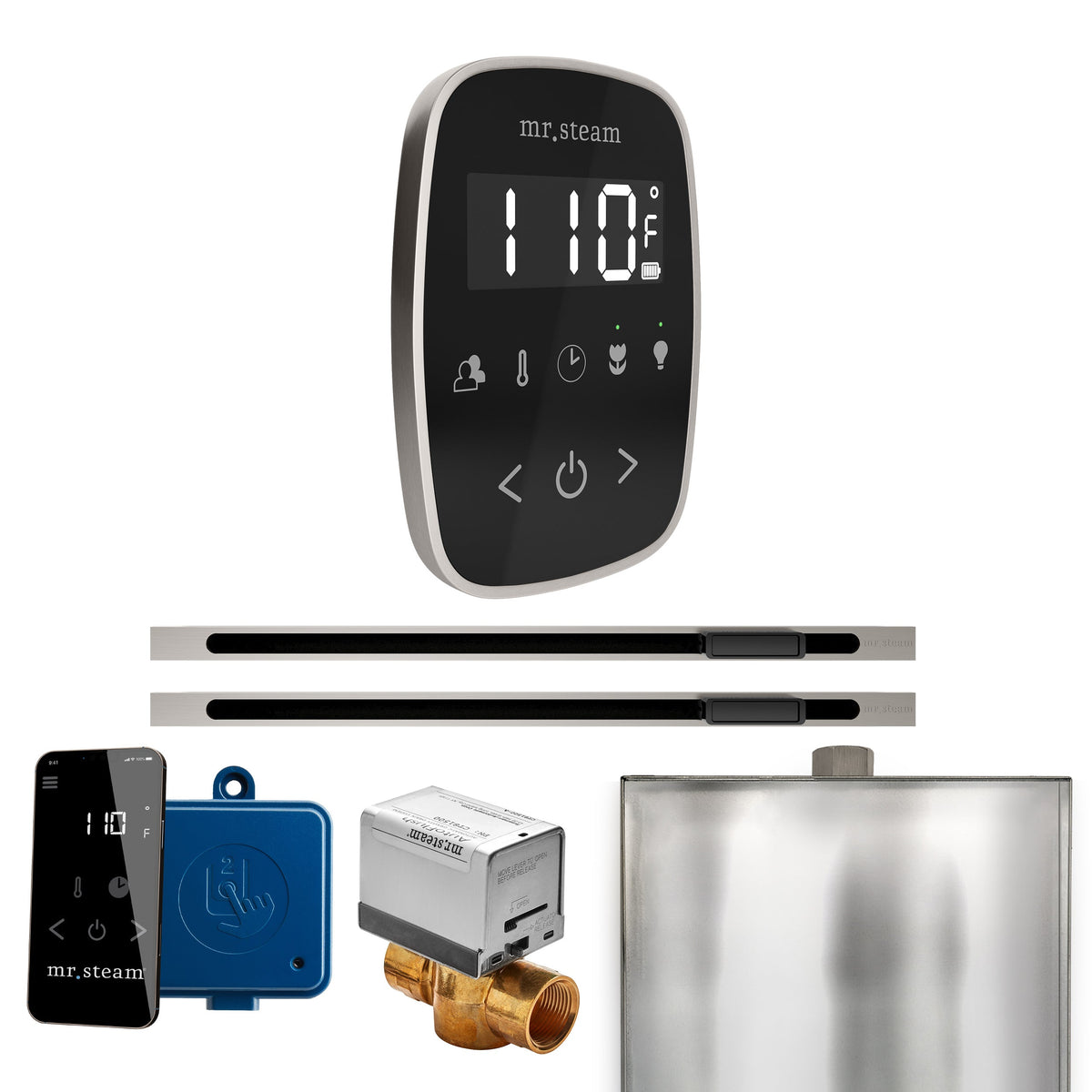 Mr. Steam ButlerFlex Max Linear Steam Shower Control Package – Wireless TempoFlex Control, 16 in. Linear Steamhead & Max AutoFlush for Max Generators