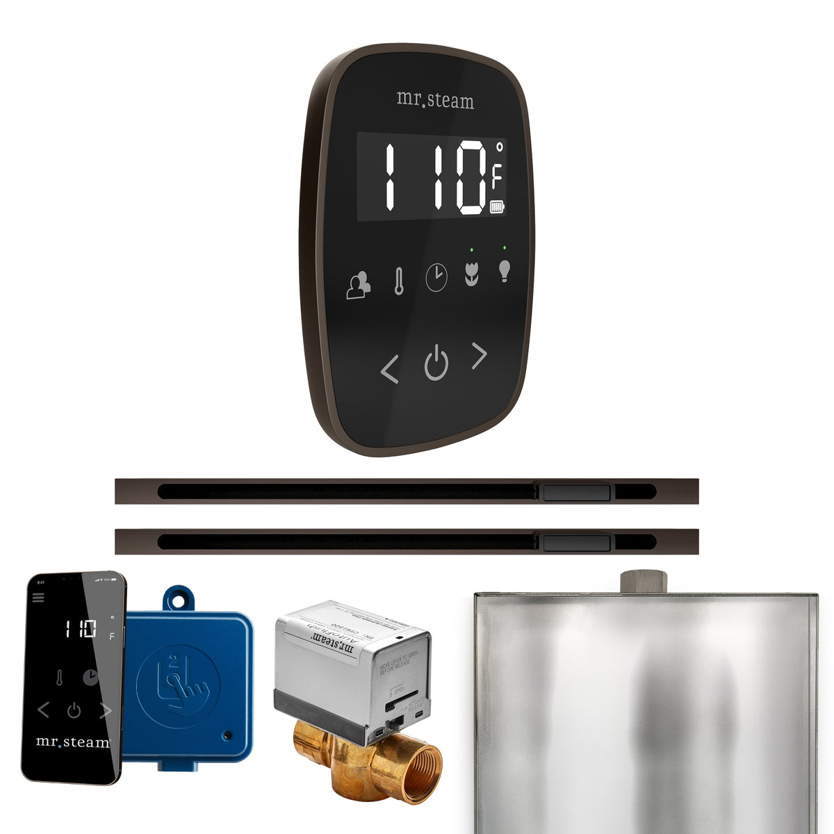 Mr. Steam ButlerFlex Max Linear Steam Shower Control Package – Wireless TempoFlex Control, 16 in. Linear Steamhead & Max AutoFlush for Max Generators