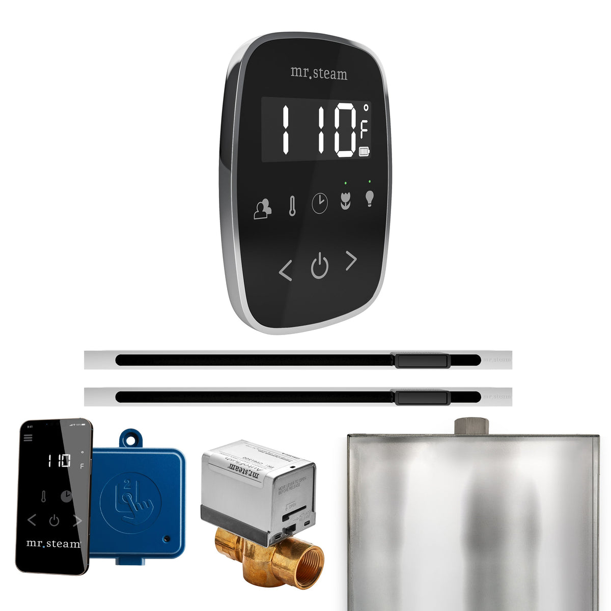 Mr. Steam ButlerFlex Max Linear Steam Shower Control Package – Wireless TempoFlex Control, 16 in. Linear Steamhead & Max AutoFlush for Max Generators