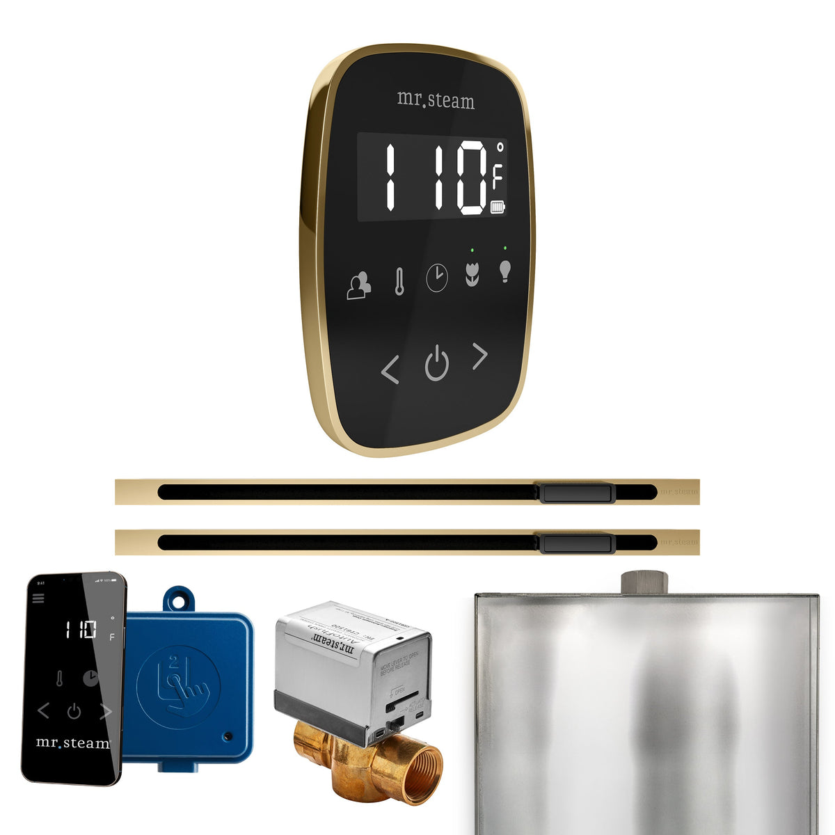 Mr. Steam ButlerFlex Max Linear Steam Shower Control Package – Wireless TempoFlex Control, 16 in. Linear Steamhead & Max AutoFlush for Max Generators