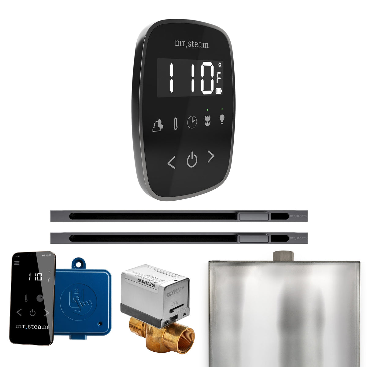 Mr. Steam ButlerFlex Max Linear Steam Shower Control Package – Wireless TempoFlex Control, 16 in. Linear Steamhead & Max AutoFlush for Max Generators