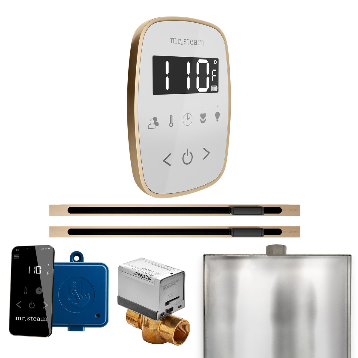 Mr. Steam ButlerFlex Max Linear Steam Shower Control Package – Wireless TempoFlex Control, 16 in. Linear Steamhead & Max AutoFlush for Max Generators