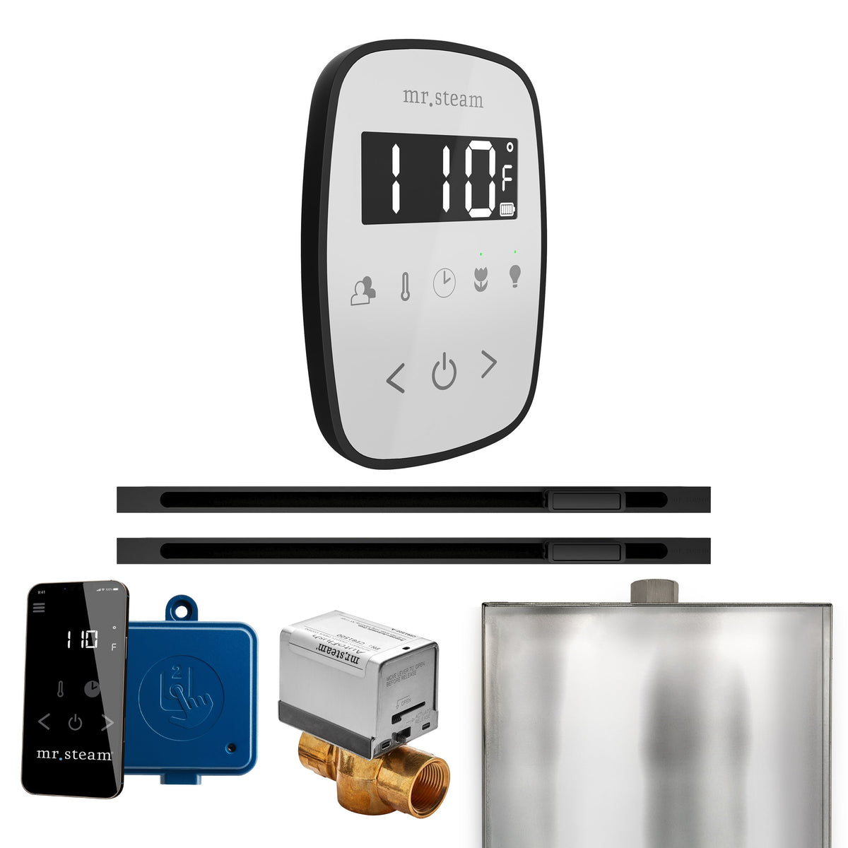 Mr. Steam ButlerFlex Max Linear Steam Shower Control Package – Wireless TempoFlex Control, 16 in. Linear Steamhead & Max AutoFlush for Max Generators