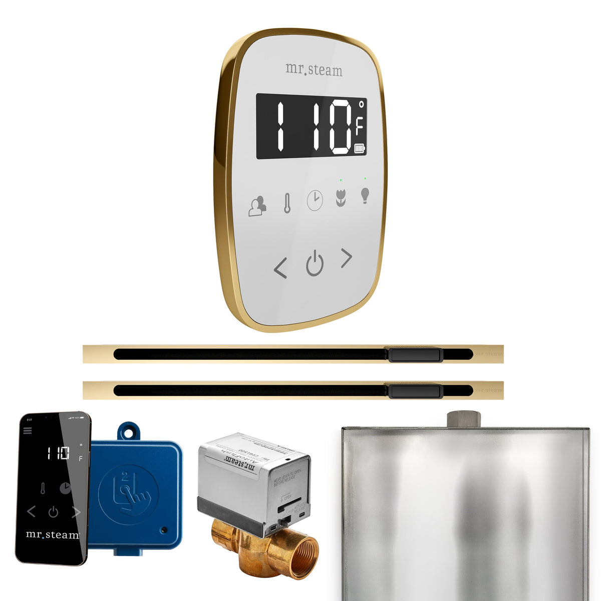 Mr. Steam ButlerFlex Max Linear Steam Shower Control Package – Wireless TempoFlex Control, 16 in. Linear Steamhead & Max AutoFlush for Max Generators