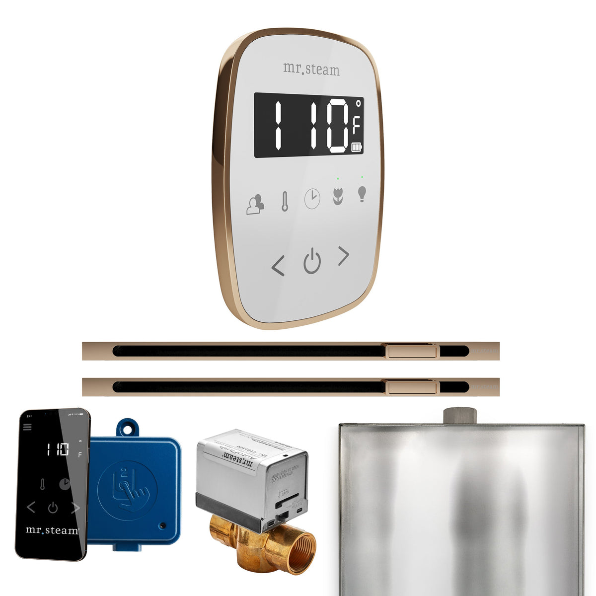 Mr. Steam ButlerFlex Max Linear Steam Shower Control Package – Wireless TempoFlex Control, 16 in. Linear Steamhead & Max AutoFlush for Max Generators