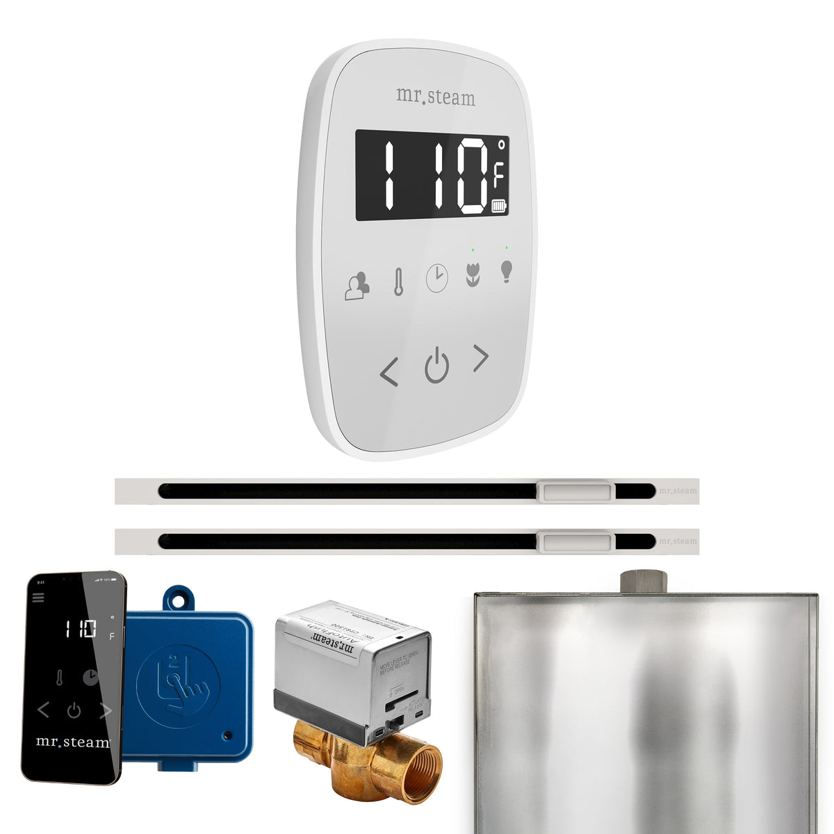 Mr. Steam ButlerFlex Max Linear Steam Shower Control Package – Wireless TempoFlex Control, 16 in. Linear Steamhead & Max AutoFlush for Max Generators