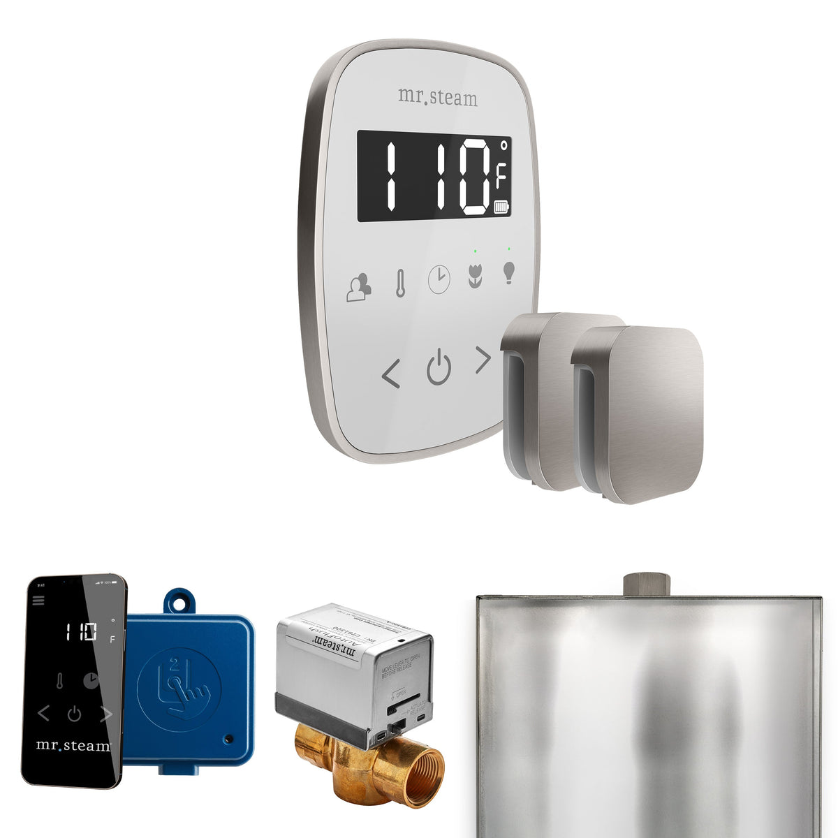 Mr. Steam ButlerFlex Max Steam Shower Control Package – Wireless TempoFlex Control, Aroma Steamhead, Max AutoFlush & SteamLinx for Max Generators