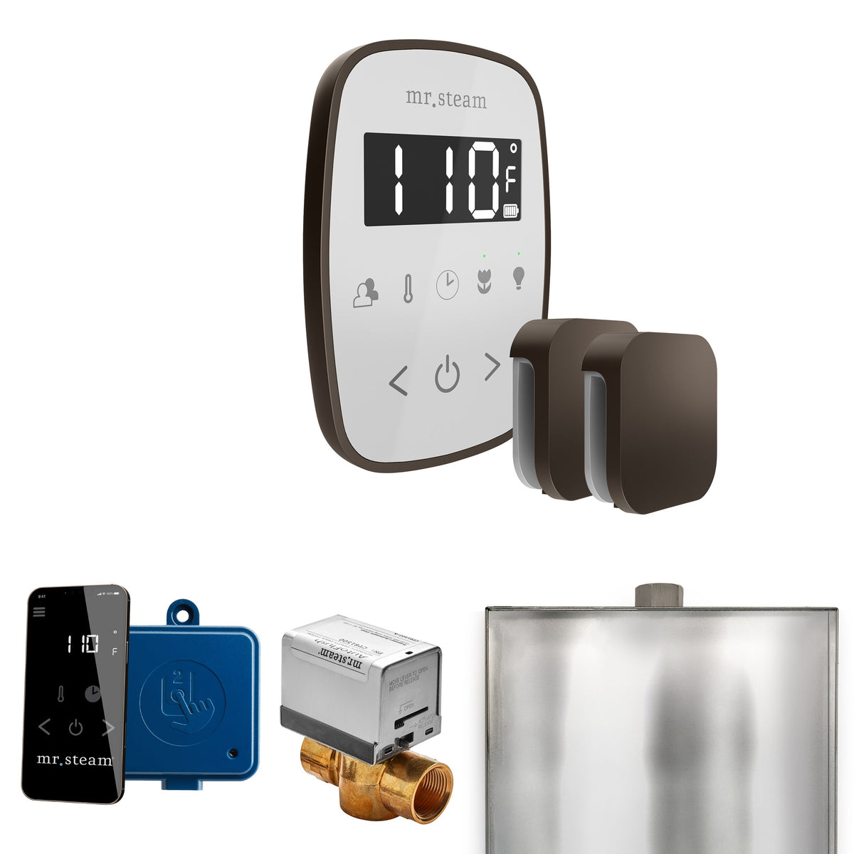 Mr. Steam ButlerFlex Max Steam Shower Control Package – Wireless TempoFlex Control, Aroma Steamhead, Max AutoFlush & SteamLinx for Max Generators